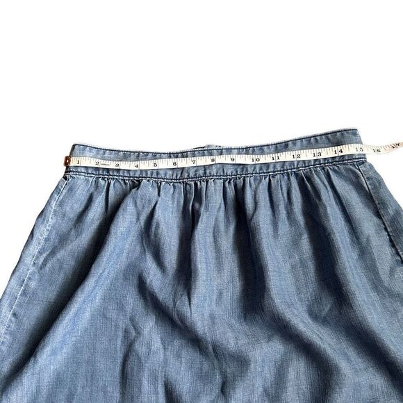 Madewell Chambray A-Line Skirt Womens Blue Zipper Back - Picture 4 of 5